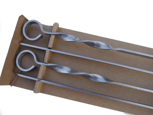 Where to buy long stainless steel barbecue skewers.